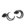 Korean personalized geometric hollow moon earrings, fashionable new stainless steel crescent light luxury simple small earrings