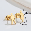 Fashionable and compact mini cartoon people earrings ins new stainless steel asymmetrical earrings for men and women couples wholesale
