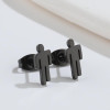 Fashionable and compact mini cartoon people earrings ins new stainless steel asymmetrical earrings for men and women couples wholesale