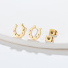 Fashionable stainless steel horseshoe earrings geometric simple U-shaped retro ear jewelry wholesale cross-border new foreign trade jewelry