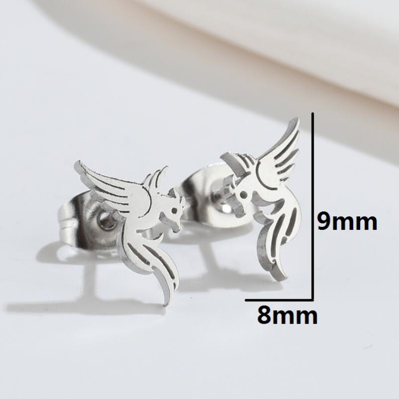 Japanese and Korean French retro phoenix earrings simple mini personalized animal 18K gold electroplated earrings earrings wholesale