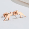 Ins style new small dinosaur ear bone nails 18K gold electroplated stainless steel smooth simple animal earrings earrings wholesale