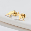 Ins style new small dinosaur ear bone nails 18K gold electroplated stainless steel smooth simple animal earrings earrings wholesale