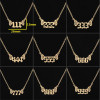 European and American cross-border jewelry stainless steel female niche light luxury angel digital pendant necklace 000-999 butterfly wings