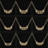 European and American cross-border jewelry stainless steel female niche light luxury angel digital pendant necklace 000-999 butterfly wings