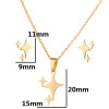 Jewelry set European and American stainless steel new geometric simple five-pointed star pendant necklace and earrings three-piece set