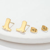 Korean stainless steel material, temperament, personality, simple boots, geometric love, smiley face earrings, student versatile ear jewelry