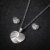 Necklace set, temperament, love necklace, women's personalized light luxury pendant earrings, stainless steel heart-shaped jewelry three-piece set