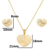Necklace set, temperament, love necklace, women's personalized light luxury pendant earrings, stainless steel heart-shaped jewelry three-piece set