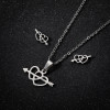 Stainless steel Korean style love set cross-border wish new three-piece set one-arrow heart necklace earrings heart jewelry