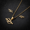 Stainless steel Korean style love set cross-border wish new three-piece set one-arrow heart necklace earrings heart jewelry