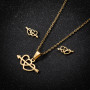 Stainless steel Korean style love set cross-border wish new three-piece set one-arrow heart necklace earrings heart jewelry