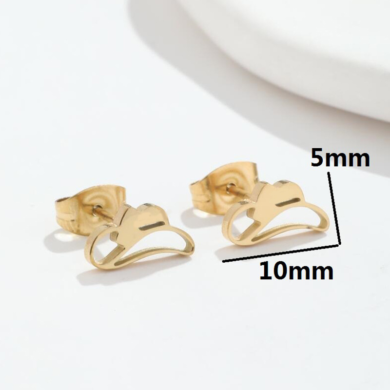European and American Christmas New Stainless Steel Hollow Simple Bow Hat Earrings New Year Gifts in Stock Wholesale