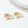 European and American Christmas New Stainless Steel Hollow Simple Bow Hat Earrings New Year Gifts in Stock Wholesale