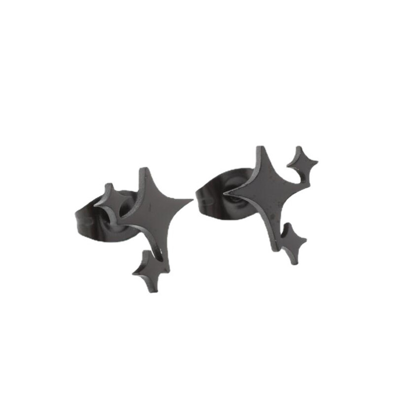 Stainless steel 18K gold electroplated star earrings ins style fashionable simple earrings sweet geometric temperament earrings