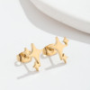 Stainless steel 18K gold electroplated star earrings ins style fashionable simple earrings sweet geometric temperament earrings