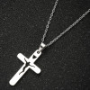 European and American cross-border new stainless steel cross pendant necklace ins men and women punk clavicle chain spot wholesale