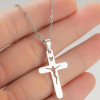 European and American cross-border new stainless steel cross pendant necklace ins men and women punk clavicle chain spot wholesale