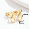 Women's new paper clip earrings niche design stainless steel simple cold style punk pin earrings wholesale