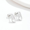 Women's new paper clip earrings niche design stainless steel simple cold style punk pin earrings wholesale
