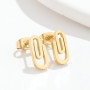 Women's new paper clip earrings niche design stainless steel simple cold style punk pin earrings wholesale