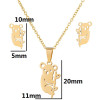 Forest style small fresh stainless steel animal earrings ins new cute koala simple pendant two-piece set of jewelry