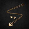 Korean version of cute Mickey Mouse earrings for women, personalized fashionable stainless steel pendant, clavicle chain, small fresh jewelry set