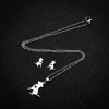 Fashionable and simple hollow geometric heart-shaped pendant cute small animal pet dog earrings clavicle chain jewelry set