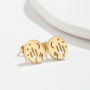 Geometric simple earrings ins female niche temperament creative new hollow desert cactus star moon earrings