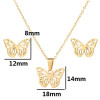 Fashionable Butterfly Necklace for Women Light Luxury Niche Design Stainless Steel New Jewelry Cute Insect Earrings Three-piece Set