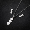 Irregular women's simple heart-shaped pendant necklace Korean ins style wings love note earrings personalized jewelry