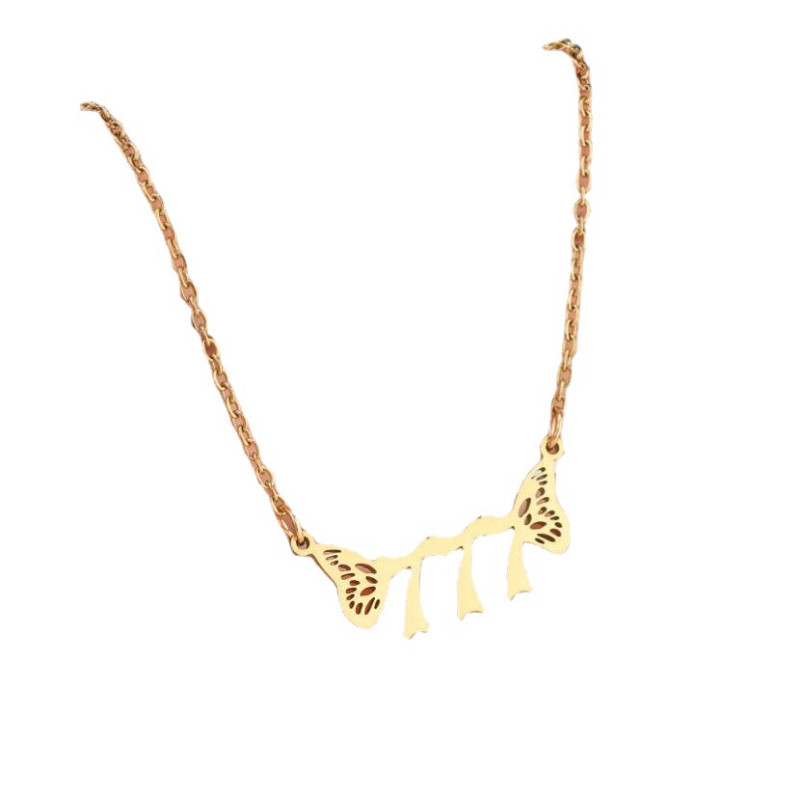 Cross-border new stainless steel jewelry angel digital necklace 000-999Angel angel wings neck chain clavicle chain