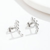 Japanese and Korean new light luxury style simple stainless steel earrings simple hollow wheat ears French niche earrings women's accessories