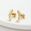 Japanese and Korean new light luxury style simple stainless steel earrings simple hollow wheat ears French niche earrings women's accessories
