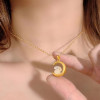 New Moon Rabbit Necklace for Girls, Clavicle Chain, National Style Niche Design, Birthday Gift for Girlfriend