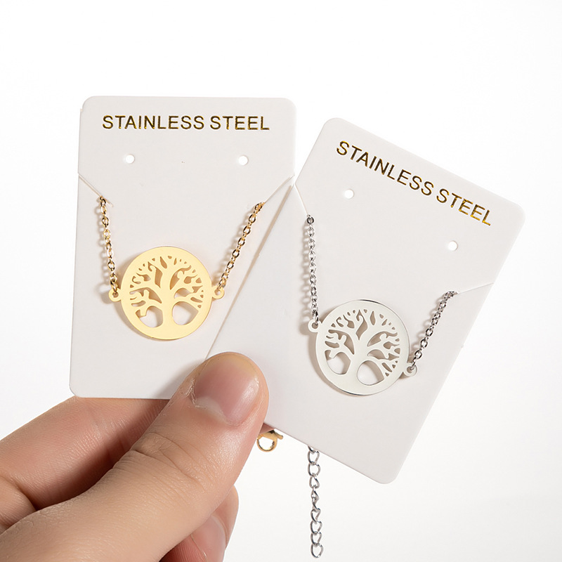 Spring new stainless steel tree of life coconut tree pendant bracelet ins fashion lotus flower small fresh bracelet