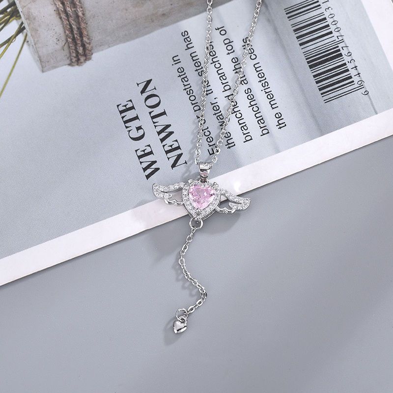 Cupid's Heart Necklace, High-end Light Luxury Angel Pendant, Female Clavicle Chain, Chinese Valentine's Day Gift for Girlfriend, Lightweight