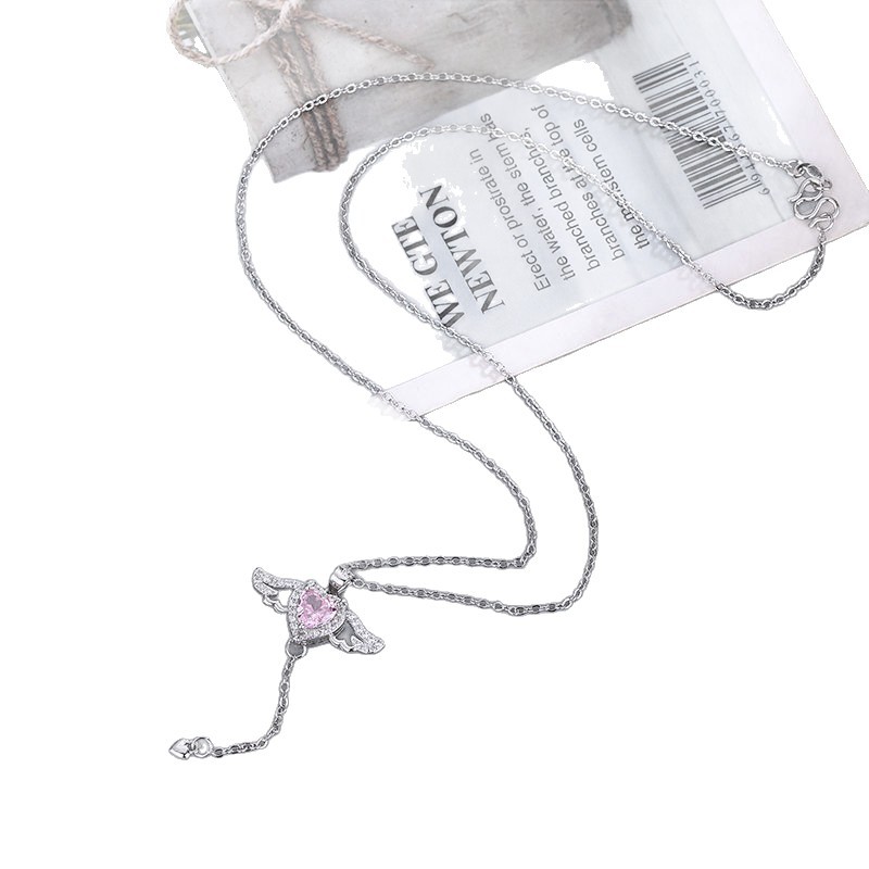 Cupid's Heart Necklace, High-end Light Luxury Angel Pendant, Female Clavicle Chain, Chinese Valentine's Day Gift for Girlfriend, Lightweight