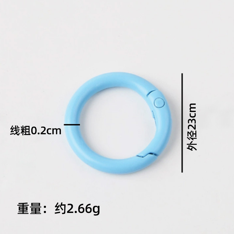 23MM color painted spring ring key chain mobile phone chain jewelry accessories open spring buckle book ring connection clamp ring