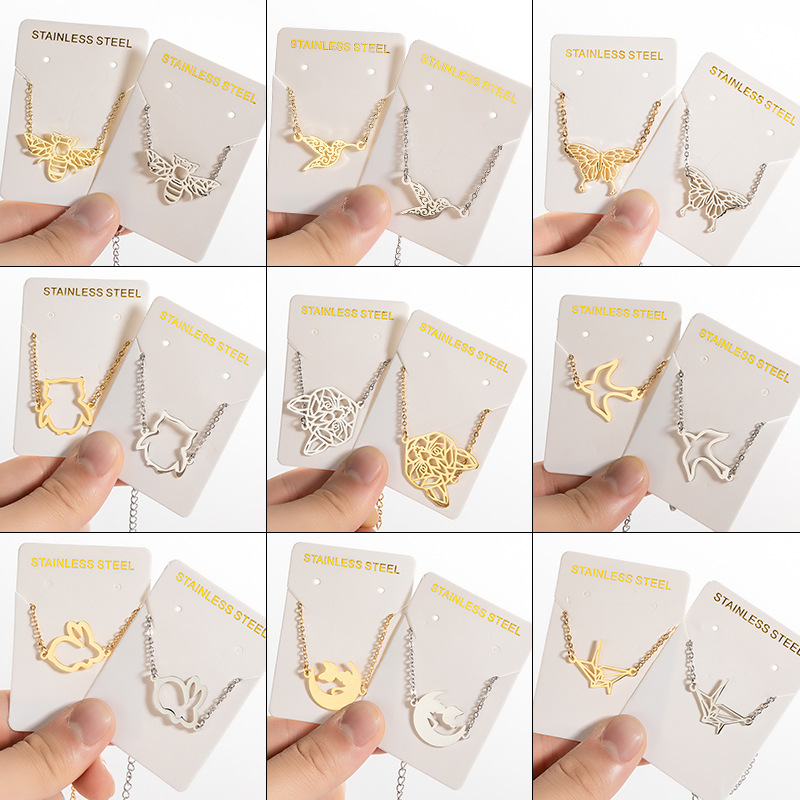 Cross-border e-commerce supply creative new stainless steel origami small animal butterfly rabbit cat bracelet bracelet
