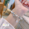 Internet celebrity imitation cat's eye stone blue moonlight ins peace and joy pendant bracelet simple student girl bestie gift new