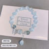 Internet celebrity imitation cat's eye stone blue moonlight ins peace and joy pendant bracelet simple student girl bestie gift new