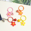Korean version of Hyuna small fresh colorful small flower bell keychain Chinese Valentine's Day gift key ring bag women's pendant accessories