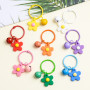Korean version of Hyuna small fresh colorful small flower bell keychain Chinese Valentine's Day gift key ring bag women's pendant accessories