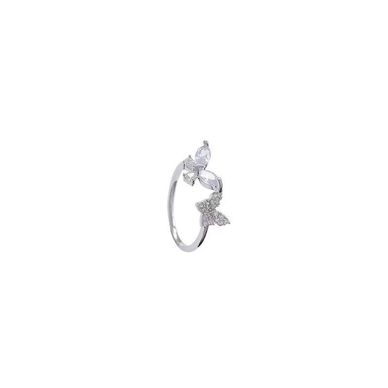 Ice Oxygen Fairy Butterfly Open Ring Fashion Personalized Ring Female Design Niche Light Luxury High-end Index Finger Ring Exquisite