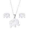 Women's new personalized stainless steel animal series necklaces and earrings jewelry fashion simple jewelry sets wholesale