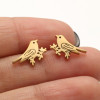 European and American hip-hop jewelry stainless steel bear elk snake bird bee cute animal series earrings earrings