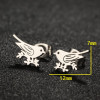 European and American hip-hop jewelry stainless steel bear elk snake bird bee cute animal series earrings earrings