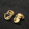 wish AliExpress European and American style exaggerated personality fun funny abstract face earrings asymmetrical hollow earrings