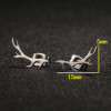 2025 female Japanese and Korean version of deer antler earrings forest style sweet personality simple small fresh elk antler ear jewelry wholesale